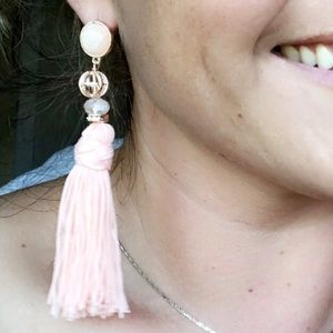 Pink tassel earrings